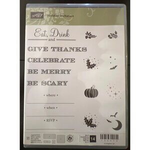 Stampin Up! Holiday Invitation Clear mount Stamps Set 135074 Thinlet